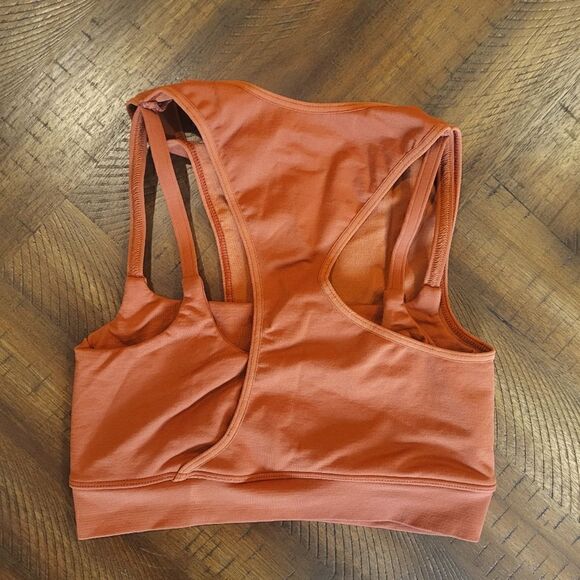 Free People, "Don't Be Square" Double Layer Crop Orange NWOT XS/S - Picture 3 of 4